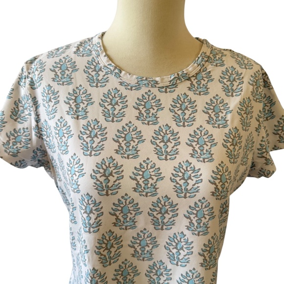 J MCLAUGHLIN SS TEE CATALINA CLOTH NYLON TREES PATTERN CASUAL CHIC TRAVEL L - Picture 3 of 12
